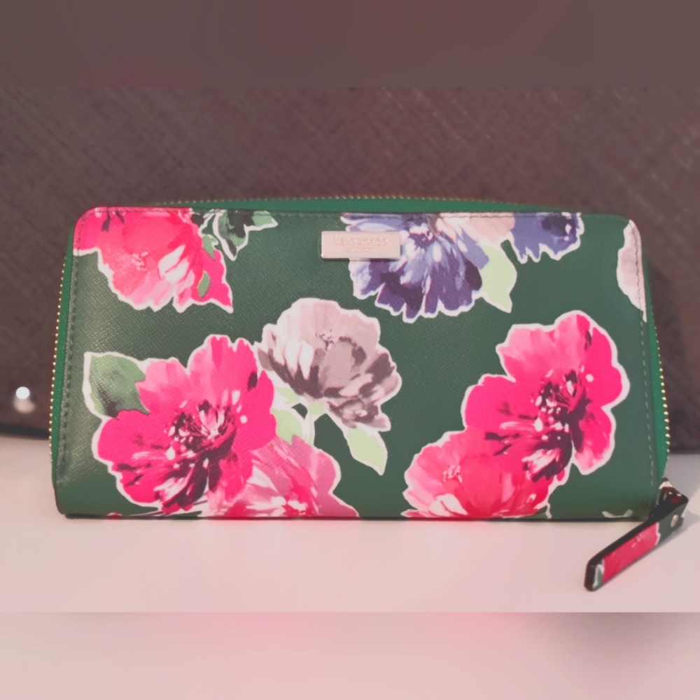 Kate Spade New York Brightwater Drive Spgrnbloom Neda Zip Around Wallet
